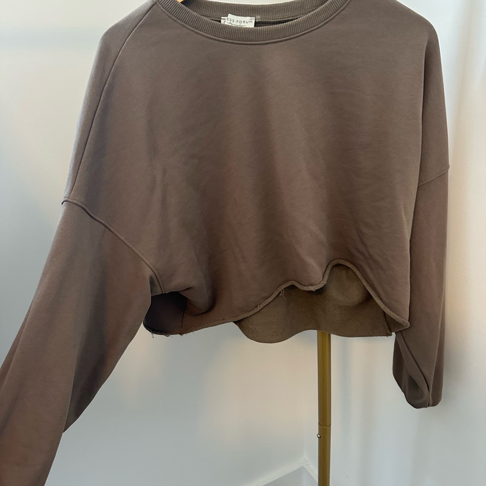 Rebdolls Chocolate Brown Cropped Sweatshirt